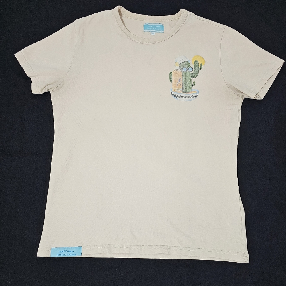 Johnnie Walker “Cactus Bottle” Graphic T-Shirt Beige Men’s Medium